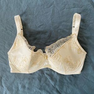 Playful promises ivory demi cup lace bra